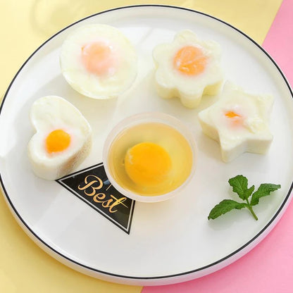4PCS Egg Mold Set with Lid for Steaming and Frying