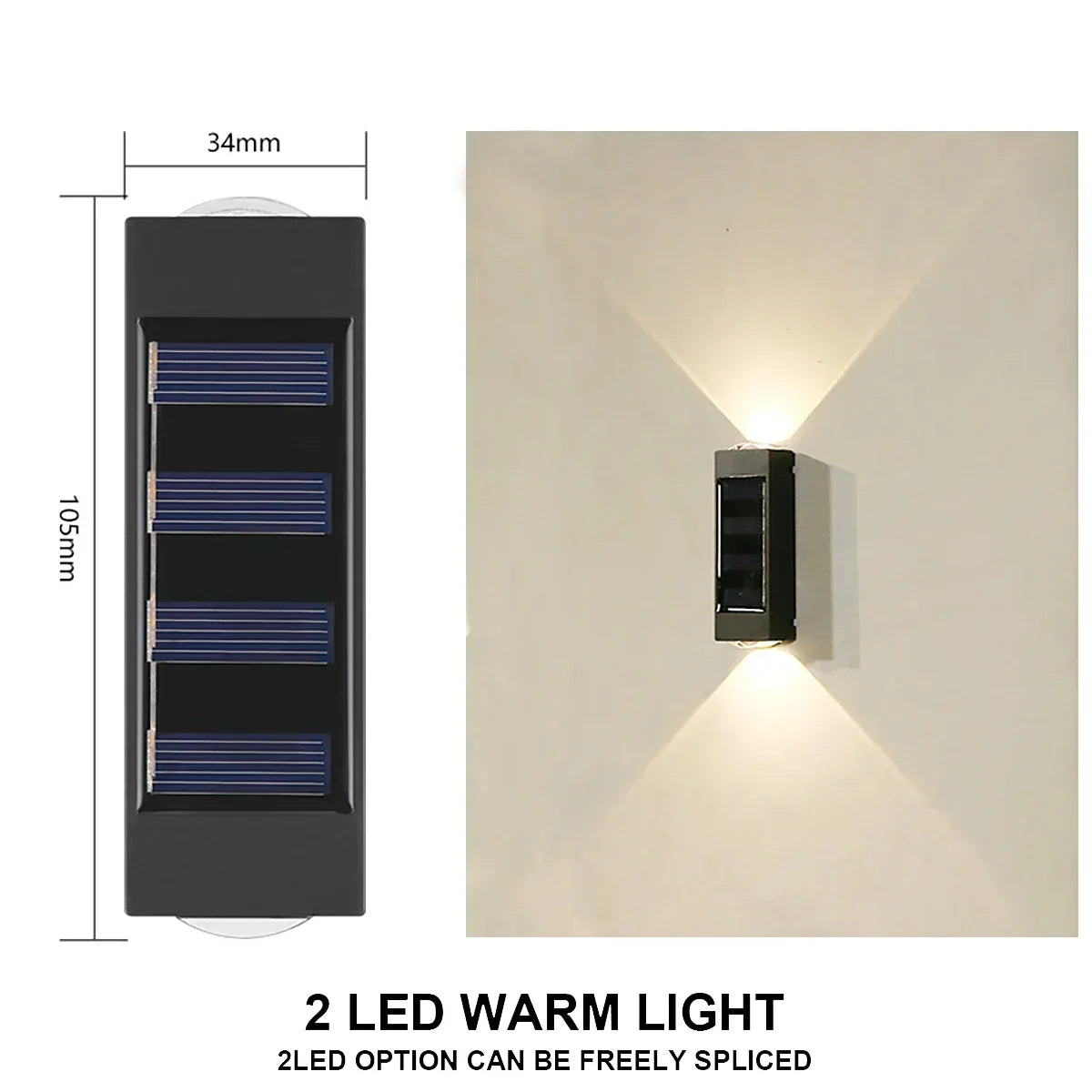 Solar Wall Light Outdoor Waterproof LED Lamp