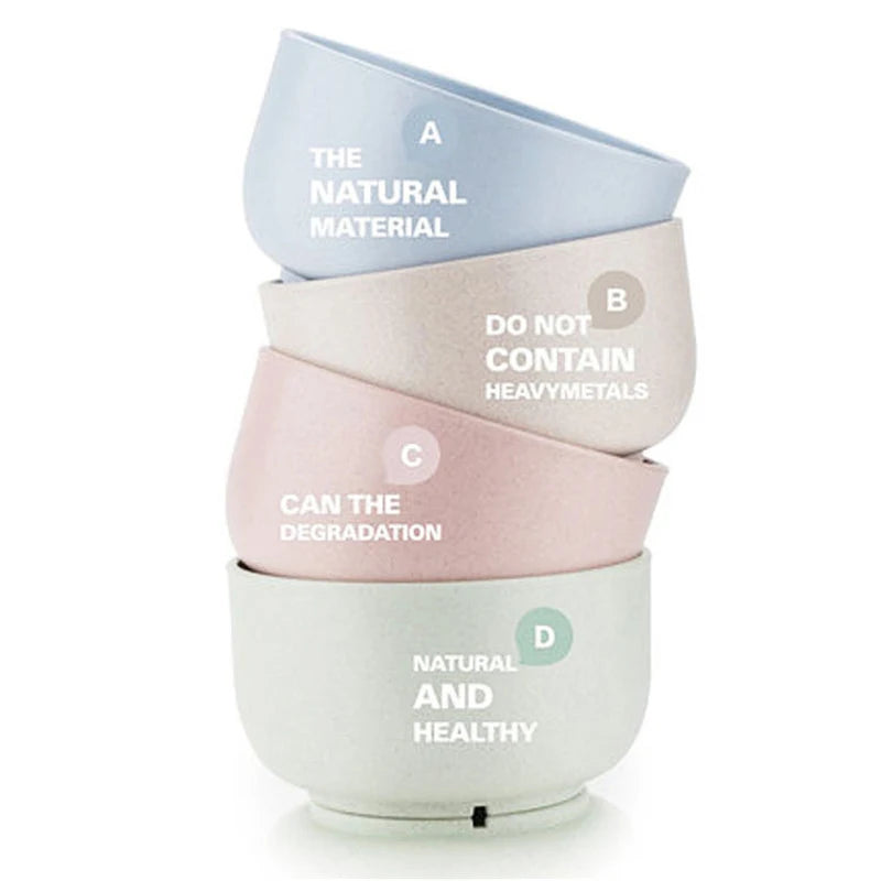 4PCS Wheat Straw Bowls Eco-Friendly Tableware