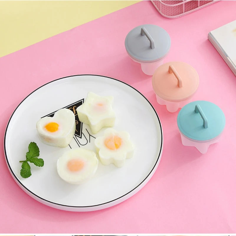 4PCS Egg Mold Set with Lid for Steaming and Frying