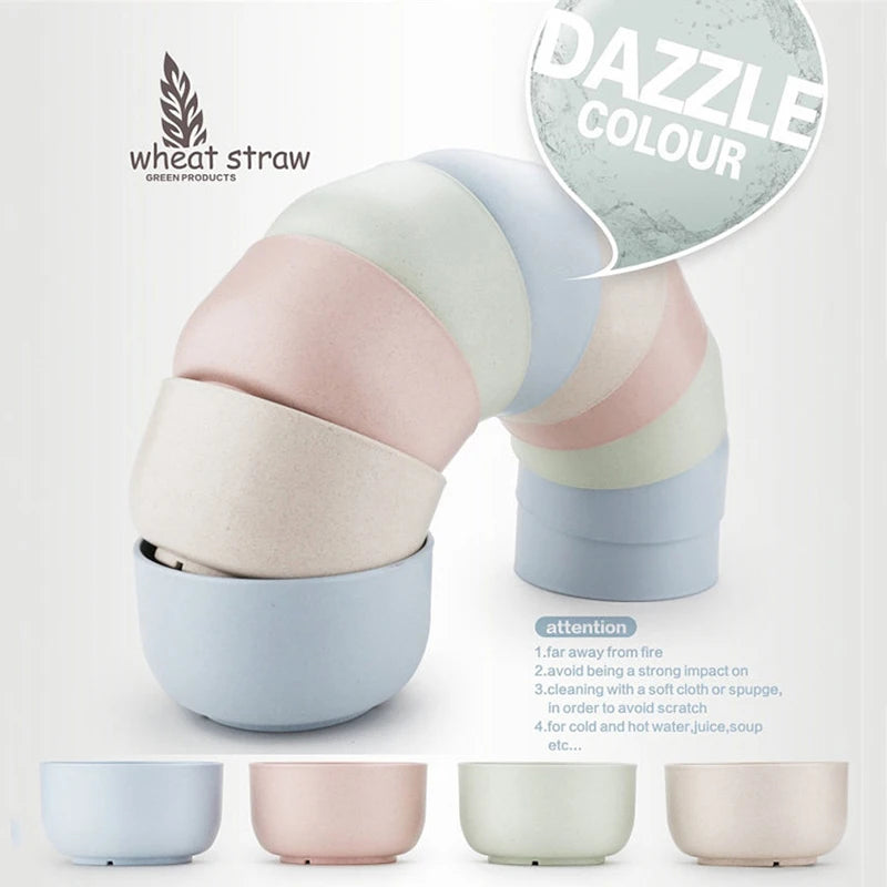 4PCS Wheat Straw Bowls Eco-Friendly Tableware