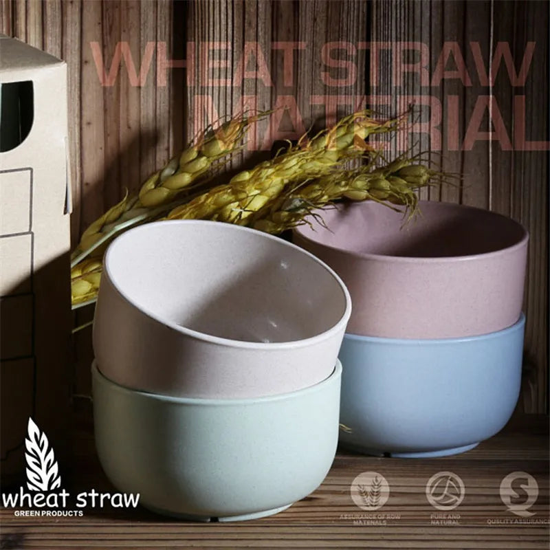 4PCS Wheat Straw Bowls Eco-Friendly Tableware