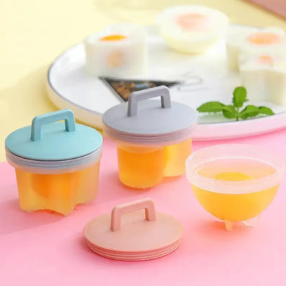 4PCS Egg Mold Set with Lid for Steaming and Frying