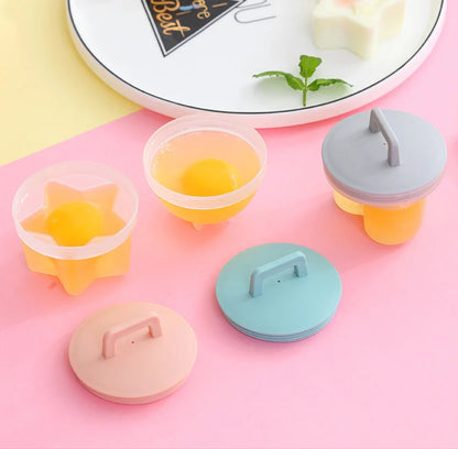 4PCS Egg Mold Set with Lid for Steaming and Frying