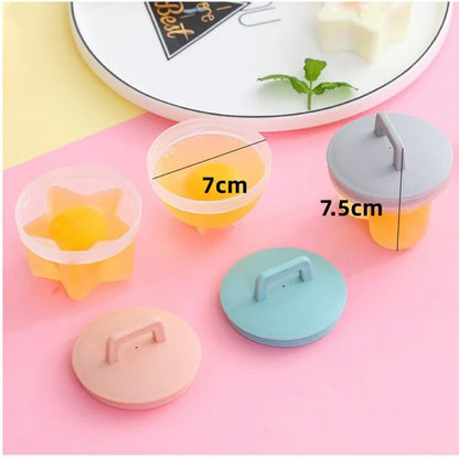 4PCS Egg Mold Set with Lid for Steaming and Frying
