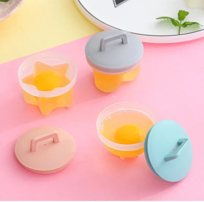 4PCS Egg Mold Set with Lid for Steaming and Frying