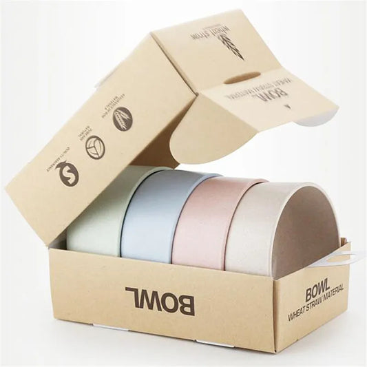 4PCS Wheat Straw Bowls Eco-Friendly Tableware